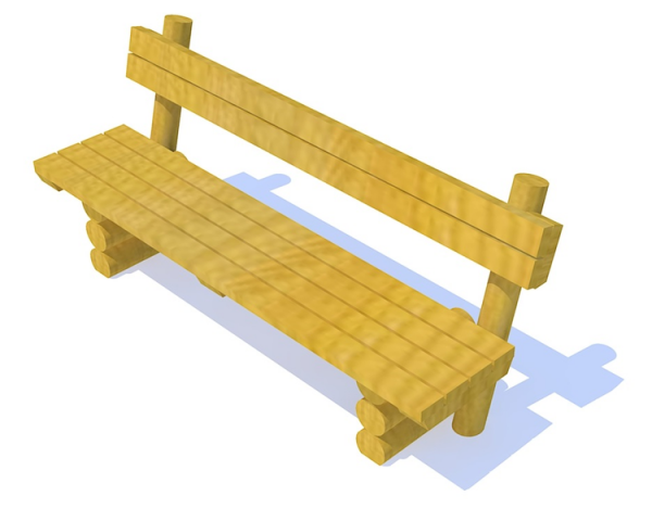 ławka drewniana z oparciem 1